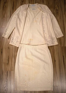 Juego de 3 lentejuelas vintage crema St. John Evening Marie gris para mujer talla 12 - Imagen 1 de 16