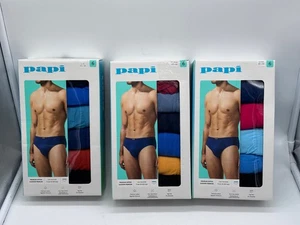NUEVO PAQUETE DE 6 CALZONCILLOS DE TIRO BAJO PAPI PARA HOMBRE SUAVE AL TACTO SIN ETIQUETAS 4 VÍAS ELÁSTICOS X GRANDES - Imagen 1 de 13