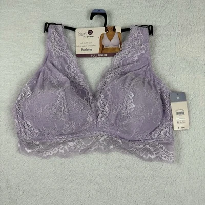 Nuevo Sujetador Secret Treasures Figura Completa Bralette Encaje Púrpura Talla 2X Inalámbrico ST81001 Foto 1 de 4
