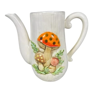 Fröhliche Pilze Keramik Kaffee oder Teekanne 70er Jahre Sears Rehbock Japan ohne Deckel - Bild 1 von 9