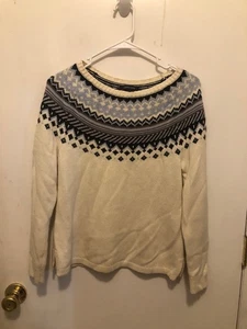 Suéter Pullover Lands End Para Mujer Talla 2 Pequeña Mezcla de Lana Fair Isle - Imagen 1 de 3