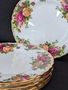 6er Set Vintage Royal Albert Old Country Roses Brotteller - 1962 Bodenstempel - Bild 1 von 6