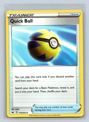 Quick Ball #179/202 SWSH01: Sword & Shield Base Set Uncommon - Pokemon Cards C67 - Image 1 of 2