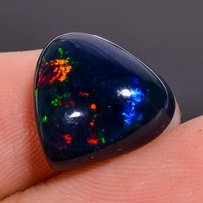 A++ натуральный эфиопский черный опал сердце кабошон драгоценный камень 3,40 карата 12x12x5 мм DT20 - Изображение 1 из 4