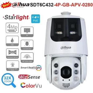 Dahua SDT6C432-4P-GB-APV-0280 4MP+4MP 32x Zoom Starlight IR Panoramic PTZ Camera - Picture 1 of 16
