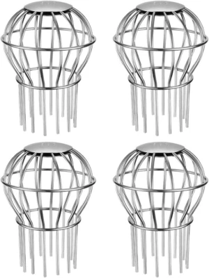 Gutter Guard Filter Strainer Fits Round Downspout Stops Leaves Seeds 4 Pack NEW - Image 1 of 4