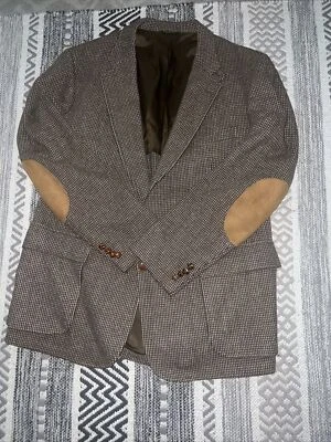 Vtg Eddie Bauer Man In Wool Virgin Wool Brown Sportscoat Size 44  Tweed - Image 1 of 4