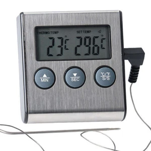 Fleischthermometer Digital Bratenthermometer Grillthermometer Backofen Kabellos - Bild 1 von 13