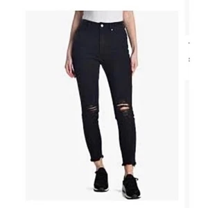 Tinsel The Mom Black Jeans Juniors Size 9 High Waist Distressed Knees Stretchy - Picture 1 of 9