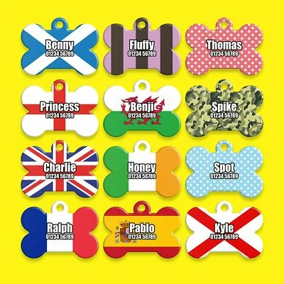 Personalised Pet ID Tags UV Stable Custom Metal Dog Name Tag Discs UV Printed - Image 1 of 4