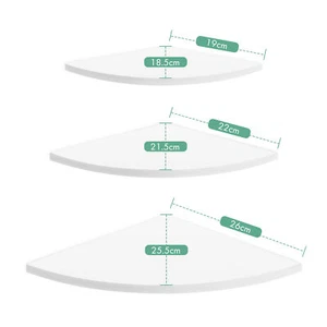 3PCS Wall Mounted Floating Corner Storage Shelf Bookshelf White Hanging Rack New - Picture 1 of 11