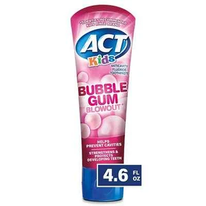ACT Kids Anticavity Fluoride Toothpaste 4.6 oz. Bubble Gum Blowout - Picture 1 of 10