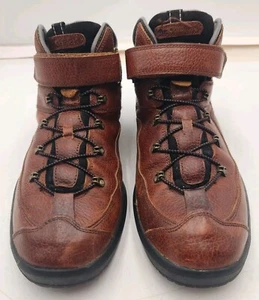 Dr Comfort Ranger Hiking Work Boots Mens 13 Brown Leather Ankle Cushioned Shoe - Picture 1 of 12