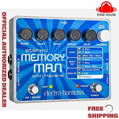 Electro-Harmonix Stereo Memory Man with Hazarai Delay & Reverb Pedal – New - Image 1 of 4