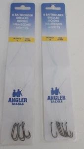 2 Packages Baitholder Fishing Snelled Angler Sharp Hooks & Hamecons 2 X 6Pk Sz 6 - Picture 1 of 3