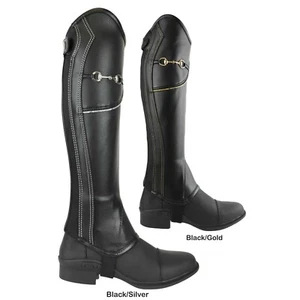 AK Bit Chain Horse Riding Half Chaps with Extra Leather Protection inside - Picture 1 of 11