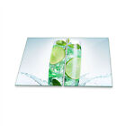 Herdabdeckplatte Ceran 2-Teilig 2x40x52 Zitrone Grn Abdeckung Spritzschutz Glas