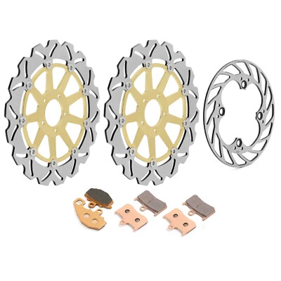 2 Front 1 Rear Brake Rotors Pads For Kawasaki ZX9R ZX-9R Ninja 900 2002-2003 02 - Image 1 of 4