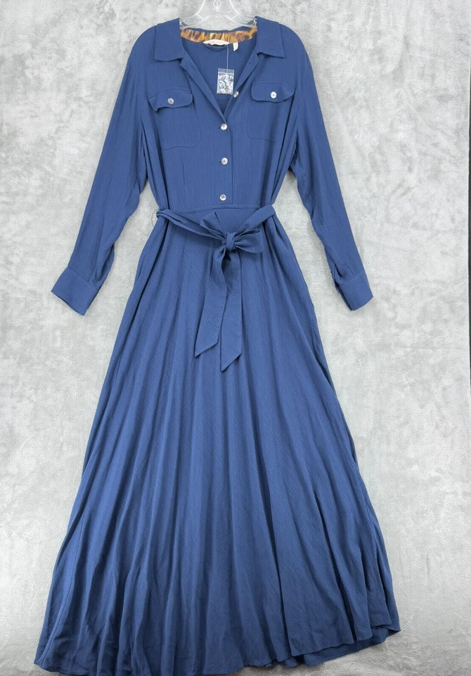 Vestido Soft Surroundings para mujer mediano occidental con cinturón minimalista arrugado modesto Foto 1 de 4