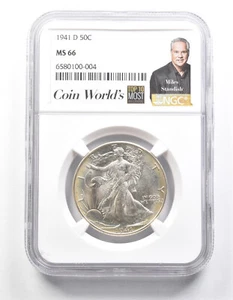 1941-D Walking Liberty Half Dollar Miles Standish MS66 NGC *1412 - Picture 1 of 3