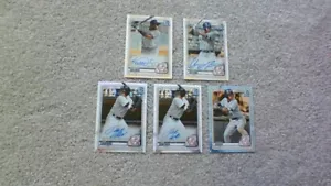 2020 Bowman Chrome CHRIS GITTENS RAIMFER SALINAS AUTO RC SANFORD PERAZA Yankees - Picture 1 of 3