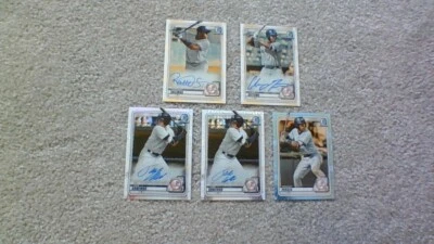 2020 Bowman Chrome CHRIS GITTENS RAIMFER SALINAS AUTO RC SANFORD PERAZA Yankees - Image 1 of 3