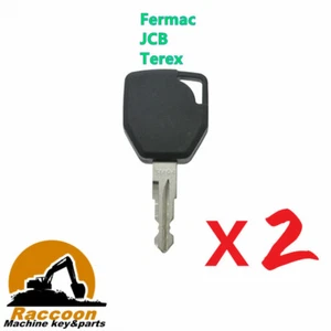 2pcs 81404 Fits Fermac JCB Terex Backhoe Heavy Equipment Ignition Starter Key - Picture 1 of 3