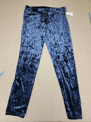 NUEVO CON ETIQUETAS ~ RUE 21 Plus 3X Pantalones de Terciopelo Azul Elastizados Cintura Con Cordones Hot Kiss Foto 1 de 4