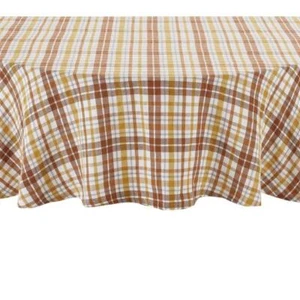 New Harvest Plaid 60 x 84 in Cotton Blend Oblong Oval Tablecloth - Picture 1 of 2