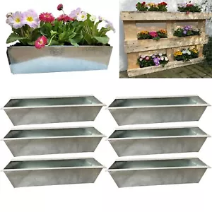 6x verzinkt Blumenkasten für Balkonkasten Europalette Einsatz Pflanzkasten 38cm - Bild 1 von 9