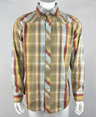 Fossil 54 Wester Plaid Shirt Mens XL NWT Long Sleeve Button-Up Cotton Collared - Image 1 of 4