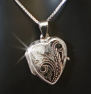 925 ECHT SILBER *** Medaillon  Anhänger 28/18 mm, Herz, Kette auf Wunsch  - Bild 1 von 13