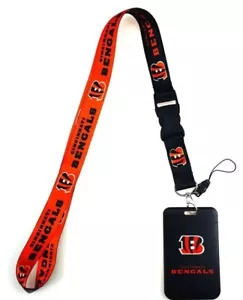 Schlüsselanhänger Cincinnati Bengals NFL Schlüsselband Clip Umhängeetikett für Ausweisschlüssel Tickethalter - Bild 1 von 3
