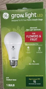 Brand New GE Grow Light -LED 9W -Balanced Light Spectrum PPF 16 Bulb - A19 - Picture 1 of 4
