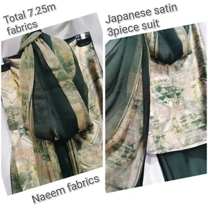 NEW*premium quality Japanese Satin 3piece Suit Top Bottom And scarf - Picture 1 of 20