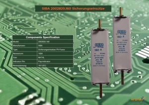 2x SIBA 2002820.160 Sicherungseinsätze 160A NH1 PV Fuse Links DC 1000V 30kA - Bild 1 von 5