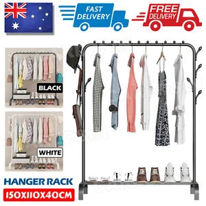 Heavy Duty Clothes Rail Rack Hanging Garment Display Stand Shoe Storage Shelf AU - Picture 1 of 12