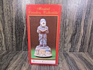 Vintage 1990's Windsor Collection Musical Christmas Man Caroler Resin Statue - Picture 1 of 12