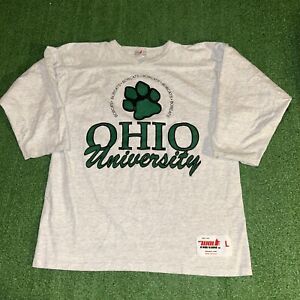 VTG 80s Wolf Ohio University Casual Graphic Shirt - Mens Size Large L