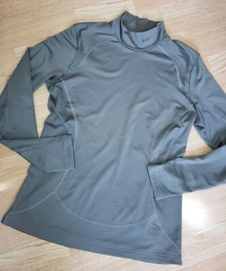 NIKE Golf Dri-FIT sz M Women green mesh long sleeve mock neck running therma top - Picture 1 of 7