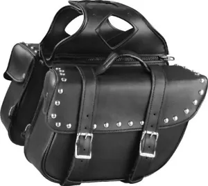 15" W x 12" H MOTORCYCLE WATERPROOF STUDDED SADDLEBAGS FOR HONDA - HSA85 - Picture 1 of 2