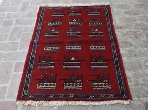 3 x 4'3 Handmade vintage afghan tribal shindand war area rug, 3x5 wool area rug - Picture 1 of 10