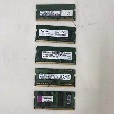 MIXED SAMSUNG KINGSTON ADATA RAM LAPTOP 1GB-4GB 5 STICKS - USED - Image 1 of 2