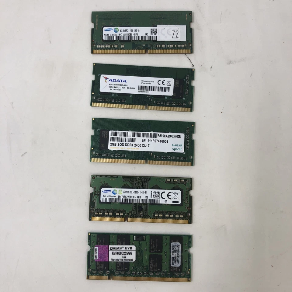 MIXED SAMSUNG KINGSTON ADATA RAM LAPTOP 1GB-4GB 5 STICKS - USED - Image 1 of 2