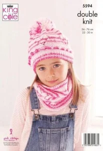 Suéter King Cole DK patrón tejido Snood and Hat 5594 - Imagen 1 de 2