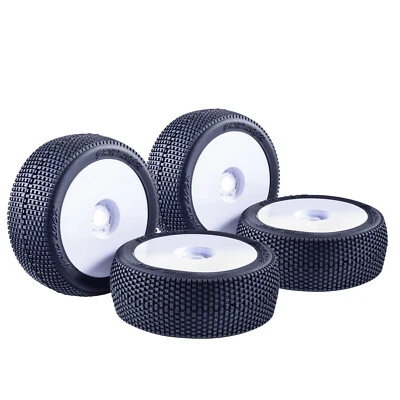 Buggy Reifen Felgen Set Grid Lock SBR Disk Felge weiß 1:8 4 Räder partCore - Bild 1 von 4