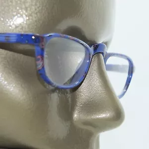Half Eye Reading Glasses +1.00 Lens Blue Pattern Frame - Picture 1 of 4