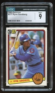 Ryne Sandberg #277 Donruss 1983 Baseball Trading Card CGC Grade 9 - Picture 1 of 2