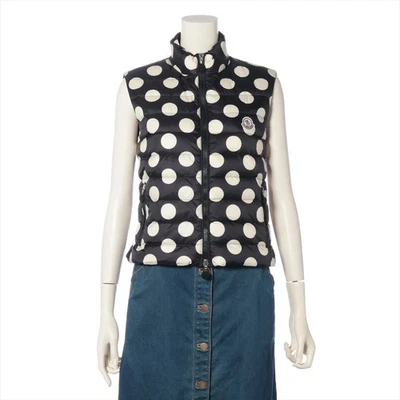 Moncler 12 años Nylon Abajo Chaleco 0 Damas Negro x Marfil HARUKA 31098483060 punto Foto 1 de 4