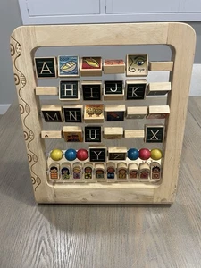 Holz Alphabet Abakus ABC Zahlen Lernen Activity Center pädagogisches Spielzeug - Bild 1 von 2